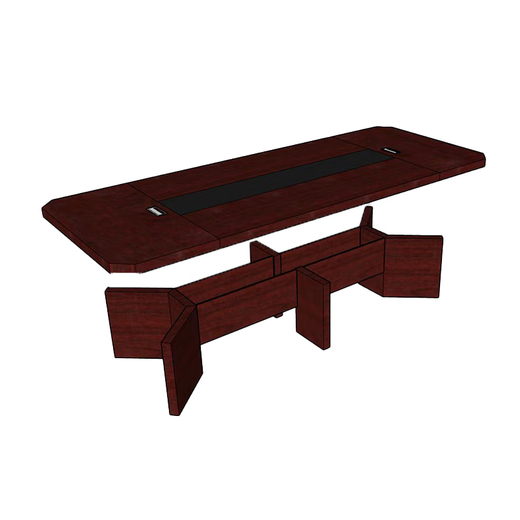 洛来宝会议桌长条桌培训桌洽谈桌椅简约办公会议桌椅组合3.5米含12椅