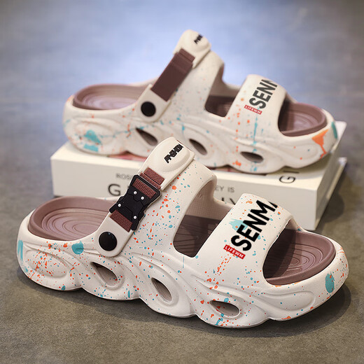SEMIR SUMIR SUMPLADO OFICIAL DE SUMPLIENCIAS MENORES DE SUMPLEZA VUELO Sandalias de dos usos fuera de la playa Sports Soft Sole de una línea Conducción para zapatos Volcanic Ash 40 -41