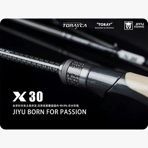 吉渔【官方直销】X30路亚竿碳素枪柄直柄远投虫竿快调轻量高强度 682m C 枪柄2.03m(野钓深水轻障