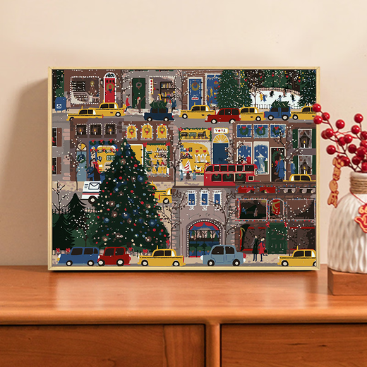 
Yonghuan winter lights Christmas digital oil painting DIY fill color hand-painted gift high-value decorative painting hanging painting qx15847 30x40cm thick solid wood inner frame Highlight pigment + professional oil canvas + multiple brushes + wall hanging accessories
