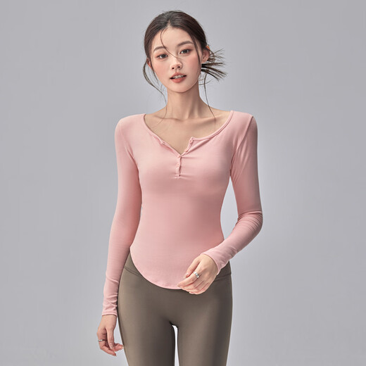 Youyou Yoga Wear Women's Fall Slimming Running Pilates Training Wear Long Sleeve J35058Y1U Moon White Blue M