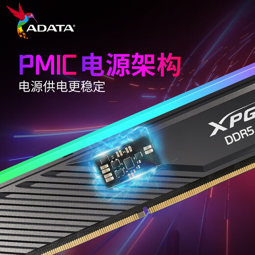 ADATA 24G/48G (24G*2) set DDR5 6000 frequency AI computer accessories desktop memory bar Longyao D500G RGB light bar C28 timing Hynix new Mdie D300G/black light bar 6000 24G*2 C28
