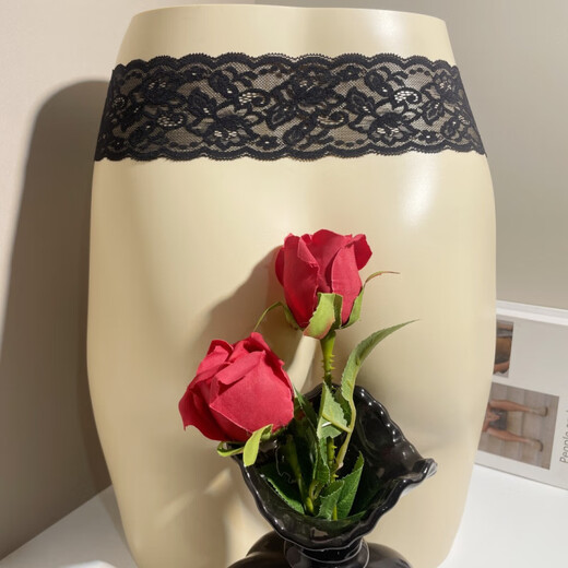 Large size men's sexy underwear, open and easy to take off, sexy lace waist, bead chain rings, exposed thong underwear, black, one size fits all (90-120Jin Jin is equal to 0.5 kg)