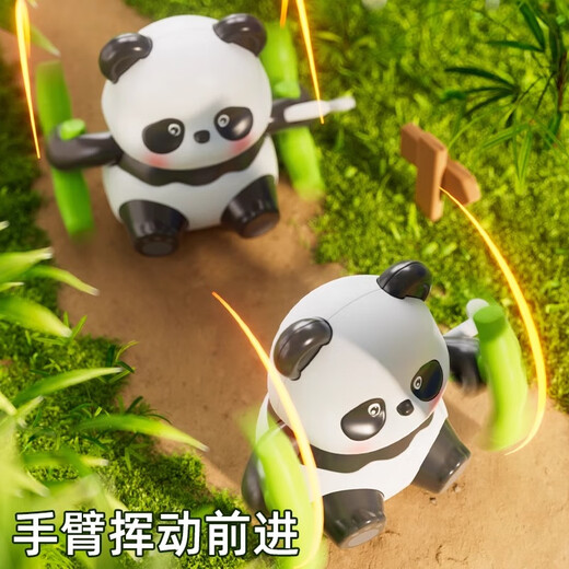 LALAPLAY发条熊猫玩具宝宝学爬早教01岁婴儿6个月小动物上链 会翻滚的大熊猫