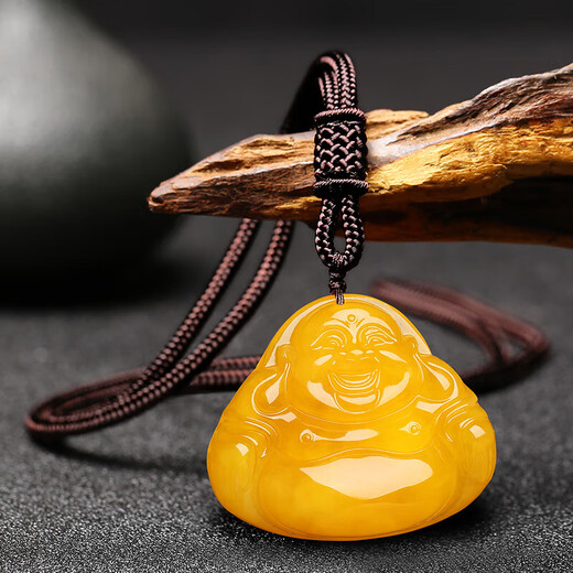 Keshan old phoenix beeswax pendant natural beeswax pendant necklace men and women water drop Pixiu sweater chain Wushi brand chicken gourd pendant lanyard style with certificate
