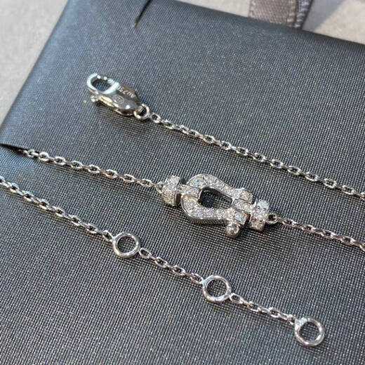 QUAMER non-fading horseshoe buckle bracelet necklace for women sterling silver plated 18K bracelet bracelet pure gold necklace simple white gold bracelet