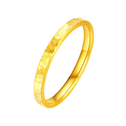 Lao Fengxiang Gold Ring Pure Gold Crushed Ice Ring for Women New Style Pure Gold Hand Jewelry Valentine's Day Birthday Gift for Girlfriend and Wife Pure Gold Ring Gold Weight Approximately 1.1g Classic Brand Gift Box Circle Mouth 13