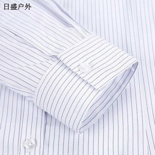 何佳功建行工作服女式正装领白底蓝色竖条纹短袖衬衫方领修身银行工作服 3882女V领修身浅兰斜纹长袖 43(180_104A)