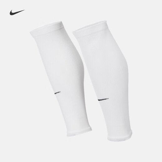 耐克（NIKE）官方STRIKE速干足球小腿护套(1对)秋季实用舒适DH6621 100白/黑 S/M