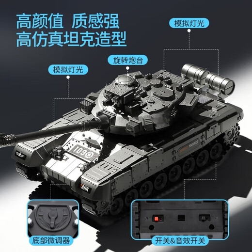 Botu Kindertankspielzeug Fernbedienungskontrollauto Military Model Military Green Electric Panzerfahrzeug Crawler Boy Geschenk Military Green Crawler Tank [28 cm verbesserte Version] Beleuchtung und Schallbatterieversion [eine Gruppe von Auflade -Batterie + Ladungskabel]