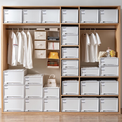 Storage cabinet drawer type wardrobe storage box plastic storage box storage cabinet household drawer cabinet simple storage cabinet 45-3523 [deep 45]*width 35*height 23cm (white one) Pure white drawer thickened outlet