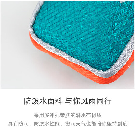 OIMG mobile phone storage bag sports arm bag outdoor running wrist bag lightweight waterproof morning running fitness equipment men and women non-slip diamond grid arm bag lake blue