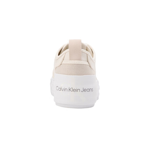 Calvin Klein simple letter printing thick sole low top canvas shoes for women off white 0GI-off white 39