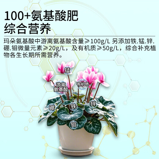 Kanamadu amino acid water-soluble fertilizer for flowers, green plants, succulent roots, strong roots, nourishing leaves, flower promotion, foliage fertilizer, household 1 bottle of 500g amino acid, upgraded pack