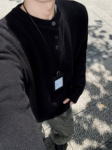 JEEP SPIRIT Jeep Henry Collar American Sweater Retro Centaur Top Pullover Premium Knitted Sweater Jacket Men's Gray M White Gray M (Recommended 105-120 Jin Jin equals 0.5 kg) One size fits all