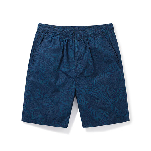 
Yager [high-string pure cotton] 2025 summer new casual sports shorts men's straight loose beach five-point pants Navy blue-D9215 3XL