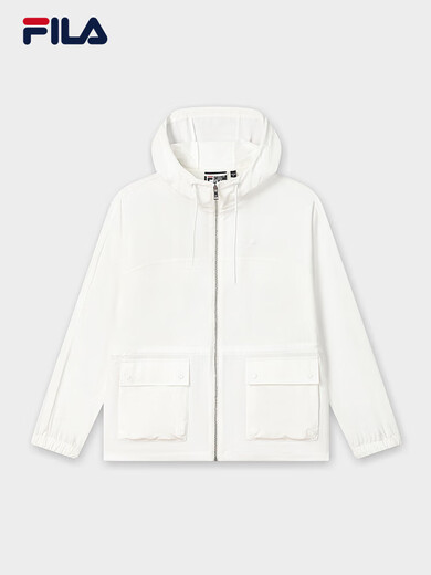 
FILA Women's woven jacket 2025 summer new fashion casual simple loose hooded top Yunbai-WT XS 155/76A/XS