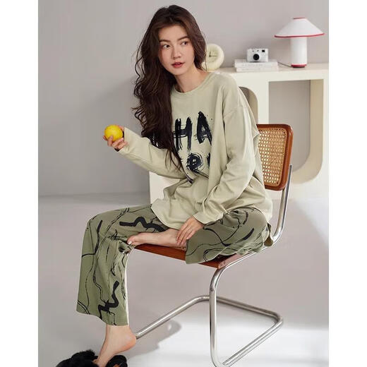 Sangpu pajamas for women in spring and autumn long-sleeved 2025 new style for autumn and winter, you can wear home clothes outside XB9922-women's model M