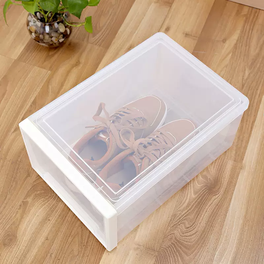 Yusenyi Extraordinary Household Products Shoe Box Drawer-type assembly-free dust-proof transparent plastic thickened men's and women's sneaker storage box can be stacked 2 pieces for men (transparent drawer model) 25.7x36.8x15.7cm
