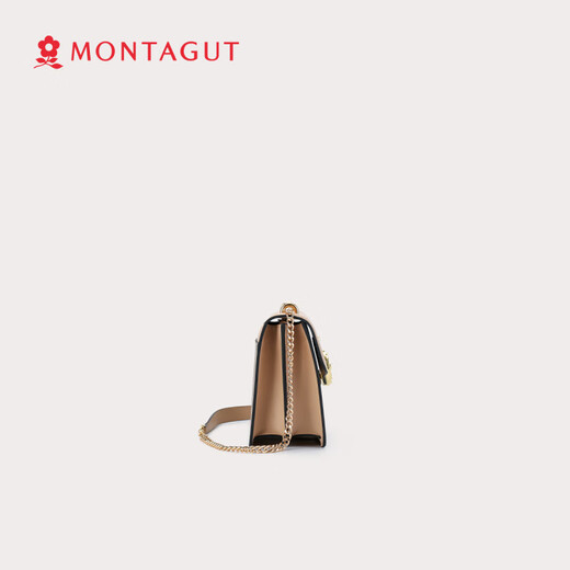 梦特娇（MONTAGUT）女包时尚小方包链条包女复古印花斜挎包百搭单肩包 卡其_杏
