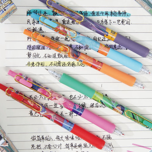 Chendu One Piece Nueva Caja ciega Pen Cartoon Creative Cartoon Cute Ins High-High Value Press Pen en neutral Rápido Ben Pen de agua negra seca 0 X-6189 Naruto Being Box Pen aleatorio 6 0.5 mm x Single