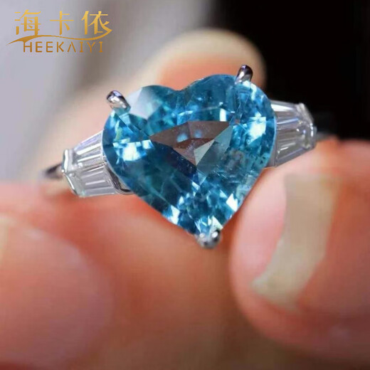 HEEKAIYI 1.845 carat aquamarine ring aquamarine heart of the ocean color beauty selection 1.8 carat Santa Maria aquamarine