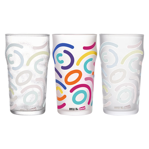 MU16 Memphis series beer glass cold water discoloration wine glass ins juice glass cold drink glass Turin + Milan + Naples 3 pieces