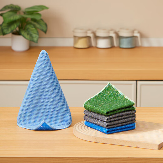 Xijie antibacterial dishwashing cloth 25*25cm*4 pieces household kitchen rags for scrubbing pots, washing dishes, stoves, table scouring pads and hand towels