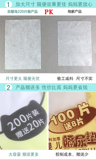 韩孕彩婴儿隔尿垫巾大尺寸隔屎纸一次性新生儿隔胎便巾宝宝尿布巾 440片装 【升级抗菌】两c