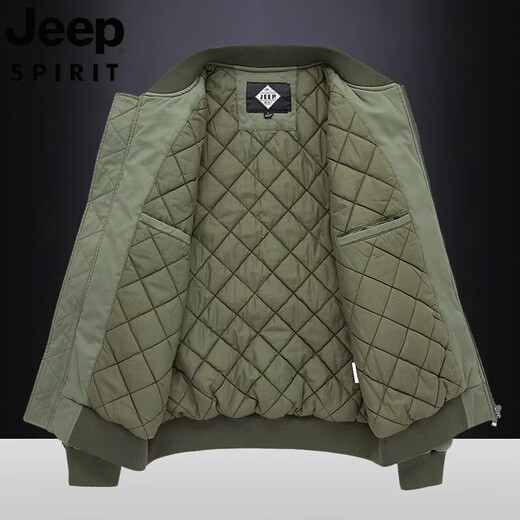 Jeep Spirit Jeep 2025 Herbst Baumwolle Kleidung Herrener aus Baumwolle gewaschener geblemkte Bomberjacke lässig Baseballkragen Jacke 9227 Kamel (Baumwolldicke) M für 100 bis 125 Jin [Jin entspricht 0,5 kg]