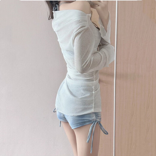 Bangbo swimsuit female pure lust seaside beach bikini cover-up boxer split swimsuit three-piece hot spring swimsuit denim blue swimsuit three-piece set with chest pad one size (80-120Jin Jin is equal to 0.5 kg)