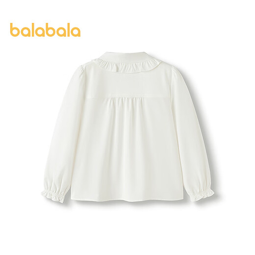 Balabala shopping mall same style girls' shirt children's long-sleeved autumn clothing comfortable cool antibacterial white 10101 130