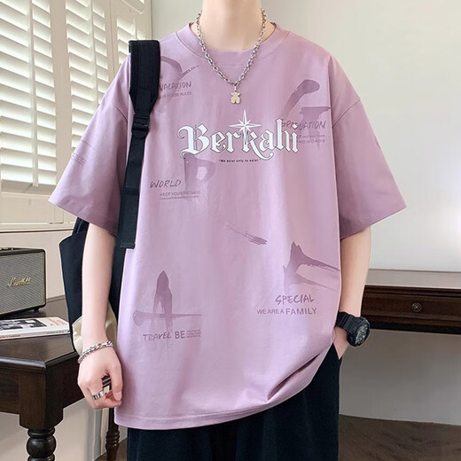 Lee Dprre T-shirt à manches courtes pour hommes 2025 Nouvelle tendance estivale simple T-shirt à mi-manche en soie mince en vrac pour les adolescents 695 mètres blancs M