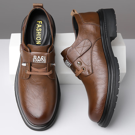 
[Direct sales in the factory] New men's comfortable and breathable versatile casual shoes for soft sole non-slip British workwear men's shoes (item number 9908) brown 39