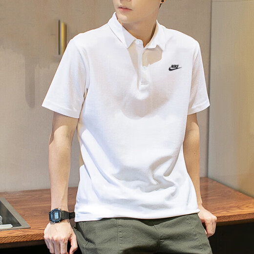 Nike (Nike) T-Shirt Herren 2025 Sommer New Sportswear schnell trocknend atmungsaktives Badminton Kurzärärmelte Tennis-Lappel-Polo-Hemd FN3895-100 m