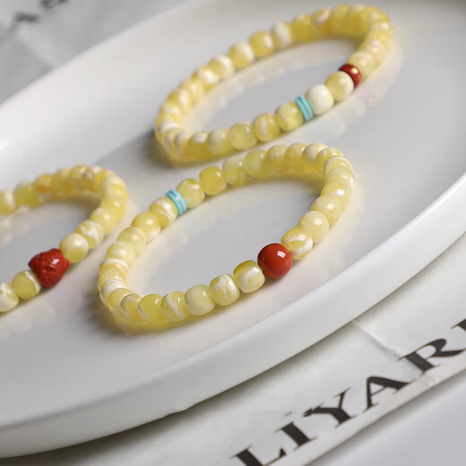 Fat Donglai quality natural raw mineral Russian material white flower beeswax old type barrel bead bracelet Buddha beads cultural play original boutique women's boutique bracelet diameter 9mm