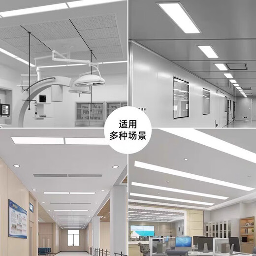 Pinjian LED ultra-thin purification lamp flat panel lamp dust-free workshop hospital operating room lighting integrated ceiling lamp surface-mounted clean lamp 300*1200 48w next day delivery
