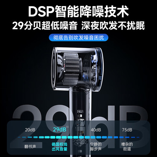 Quan Shang German brand丨Hair care quick-drying hair dryer home silent negative ion high power does not hurt hair high-speed leafless hair dryer dormitory hair dryer barber shop hair drying hair care repair丨15 seconds quick drying 2025 new model 900 million+ water light plasma repair