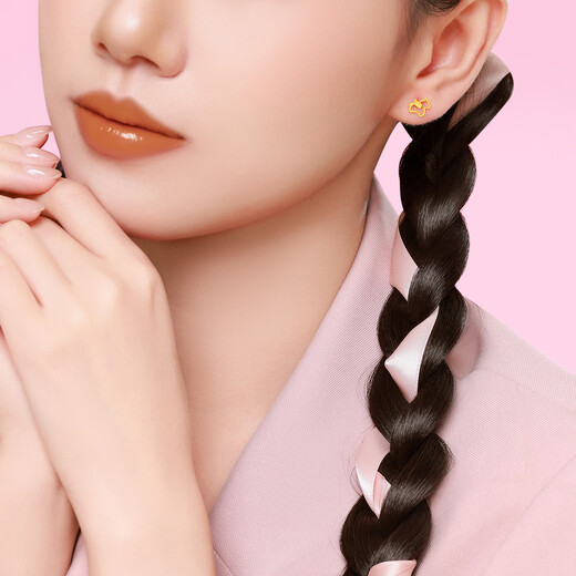 Chao Acer, you can immediately spend money on 18K gold earrings for girls, asymmetrical earrings for the Year of the Horse, zodiac year gifts for girls, a pair (free silicone earplugs)