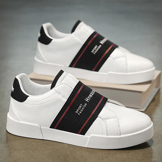 S.Sofea Spring Herren weiße Schuhe bequeme lässige Lederschuhe faule Schuhe Guangzhou Dreizehn Linien Weiß und Schwarz 9902 39