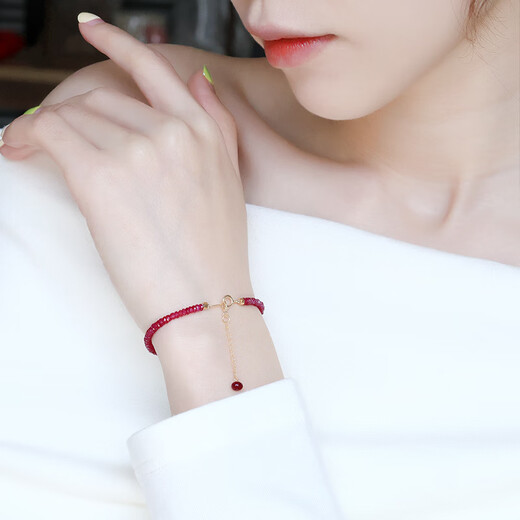 Ruohua (RUOHUA) Sauvignon Blanc 4-5mm/pigeon blood ruby bracelet for women 18K gold emerald necklace birthday gift for girlfriend Tanzanite DIY accessories/18K gold