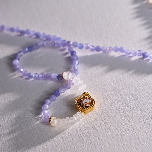 DYAI original tanzanite necklace for women sterling silver non-fading necklace butterfly necklace purple natural stone necklace for women butterfly orchid tanzanite 40cm+5cm