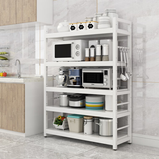 Ratra de almacenamiento de cocina Xinzhiwu Estante de múltiples capas de múltiples capas Horn de horno de microondas Gabinete de almacenamiento multifunción Tazón y gabinete de almacenamiento de placas 3 capas 12040