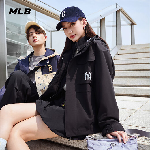 MLB official men's and women's couple fashionable three-in-one waterproof and repellent sports jacket 25 autumn and winter new style WJB01 New York Yankees/Black L
