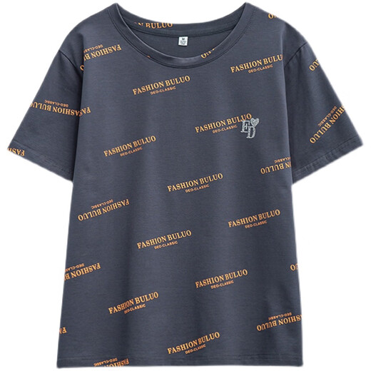 Gulan Dili Damen großer Kurzarm-High-End-Frauen modische Fettmm Bauchbauchabdeckung Bauch T-Shirt 2025 Sommer 200jin [Jin entspricht 0,5 kg] Lose 6627 Blau M 80-95jin [Jin gleich 0,5 kg]