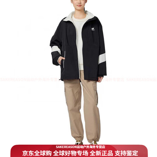 
NEW BALANCE color-blocked zipper stand collar jacket men and women black black S