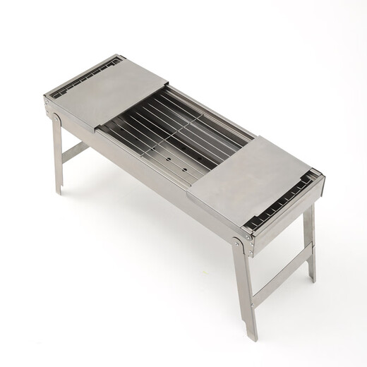 Er Jiangong Edelstahl -Grill -Herd Haushaltsklapper tragbares kleines Grillregal Outdoor Outdoor Herd Charcoal Rack 11304 Edelstahl -Grillgitter 60 cm Klappbarme