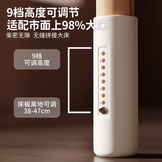 ULOP beech crib spliced bed solid wood with guardrails, liftable bedside and wide bed, adult can sleep children's baby bed, 200*60 single bed + extension board + 4D mattress + 5-piece set. The event will give you a washable 4D air fiber mattress 8CM