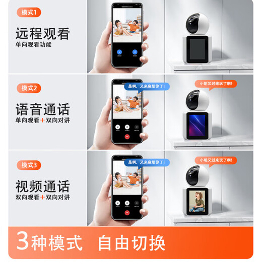 Xiaomi YouPin Eco-Chain Brand Monitoring Home Video Dialogue Überwachung Smart One-Touch-Anrufe Remote WiFi Indoor HD-Kamera WiFi Zwei-Wege-Videoanruf + 64G Speicherkarte