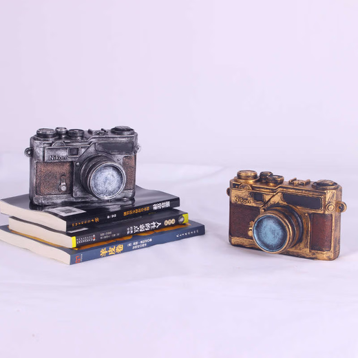 Sanqihu American Retro Creative Camera Model Ornament Store Home Decoration Coffee Shop European Craft Geschenk Plaid 16803 Rot